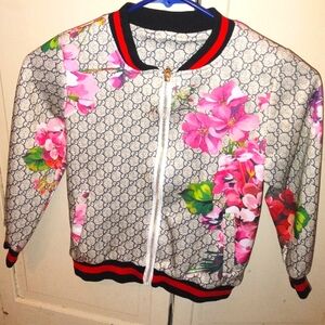 ADORABLE LITTLE GIRLS FLORAL PRINT GUCCI JACKET SIZE 4/5